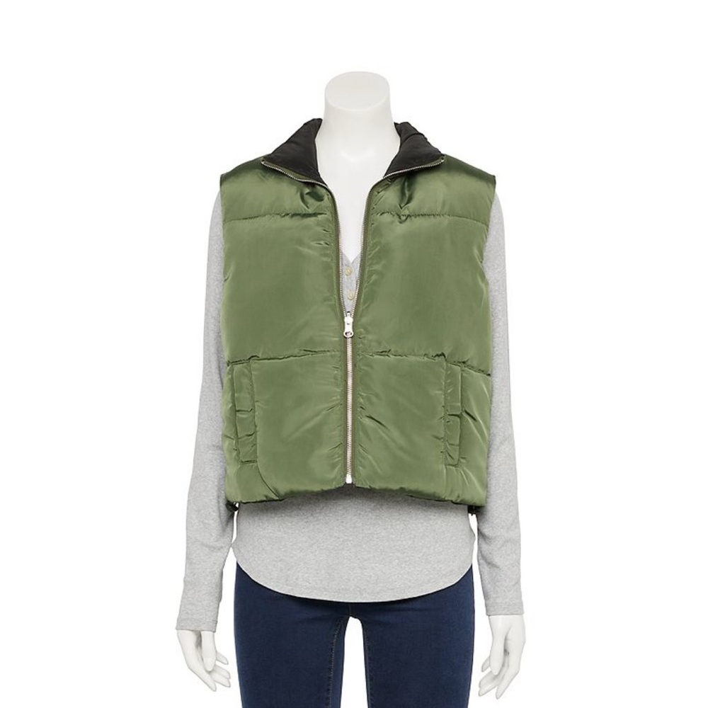 Women's Green Puffer Vest